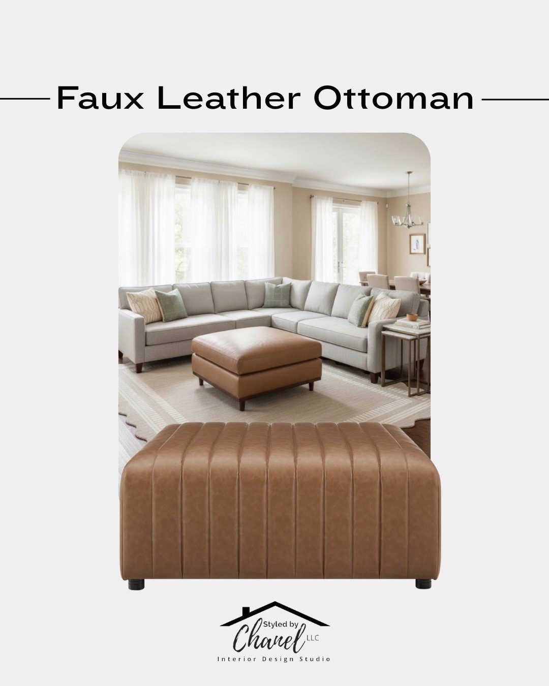 Ottoman 
For living room, this coffee table is an excellent choice. Its simple square shape exudes sophisticated style, while vertical tufting in durable polyurethane upholstery add a chic, modern touch. Also includes plastic glides for safety and stability.
Well constructed of Faux Leather, Engineered Wood, Solid Rubber Wood
Easy to clean, simply dust or spot clean with damp cloth, then wipe dry immediately.
Fully Assembled and ready-to-use.
Product measurement is taken from the highest point and widest part of the item. Dimensions : 39"w 39"d 17.5"h. Seat Height : 17.5". Seat Dimensions : 39 x 39

#LTKHome #LTKdayinmylife