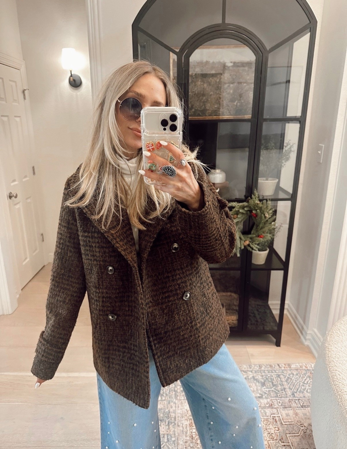 🤍 Walmart Outfit 

Coat : XS , down one size 
Top: S / my tts 
Bottoms: 4, I’d size down one from your normal 

#LTKHoliday #LTKGiftGuide #LTKootd