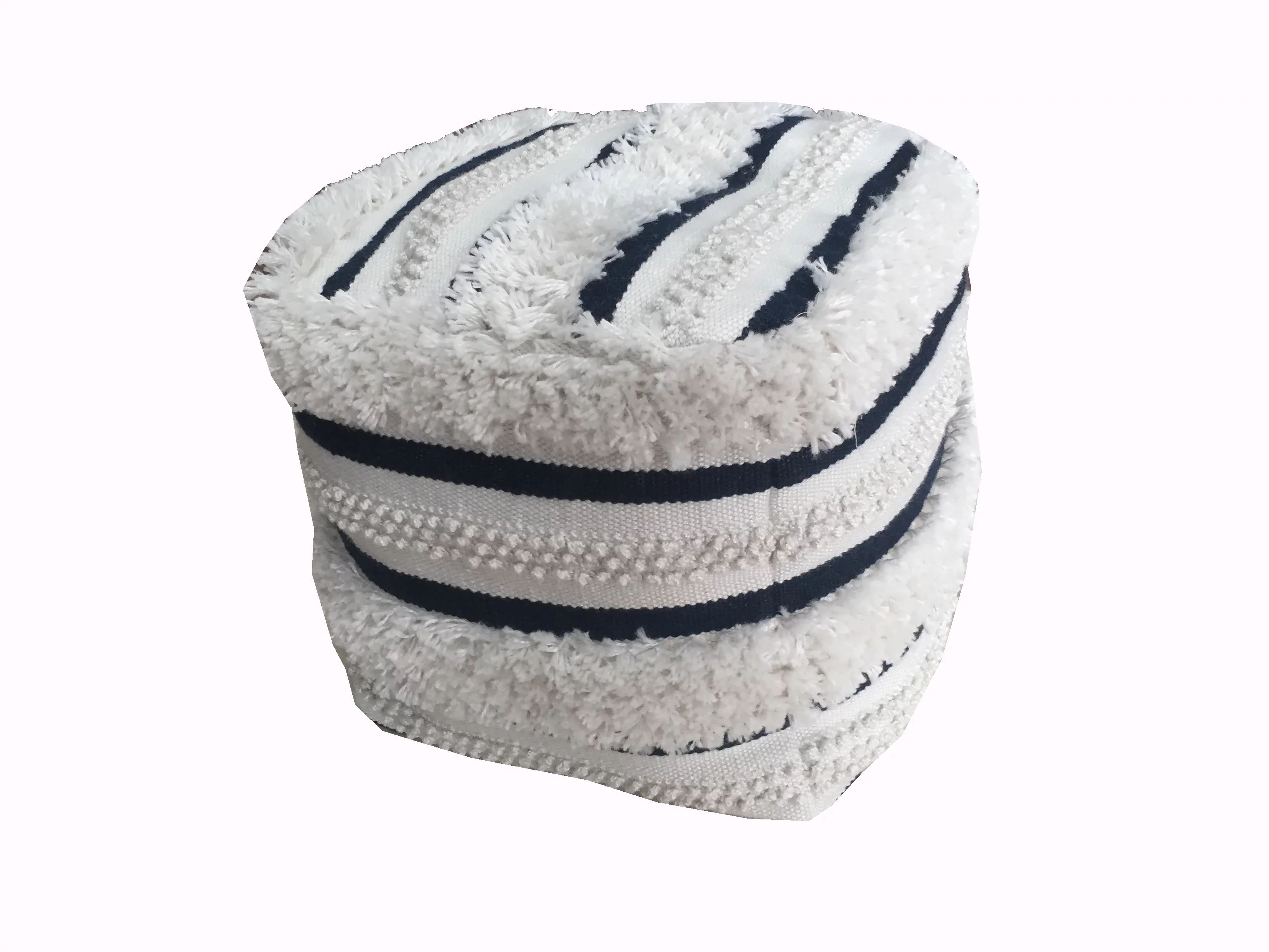 BH&G Outdoor Woven, Blue and White Stripe Pouf | Walmart (US)