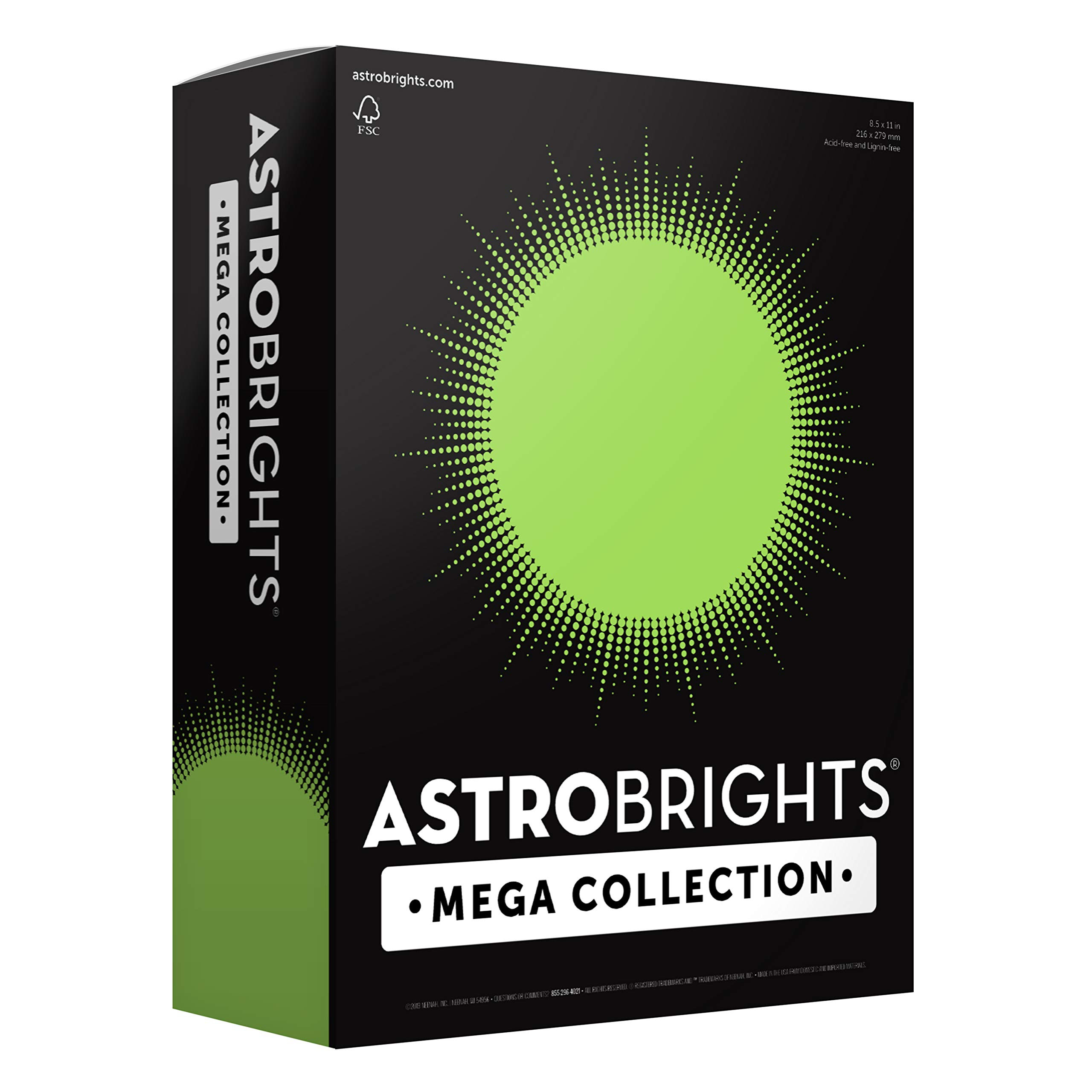 Astrobrights Mega Collection, Colored Cardstock, Bright Lime Green, 320 Sheets, 65 lb/176 gsm, 8.... | Amazon (US)