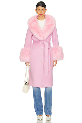 Susanna Chow Jojo Cashmere Fur Coat in Pink from Revolve.com | Revolve Clothing (Global)
