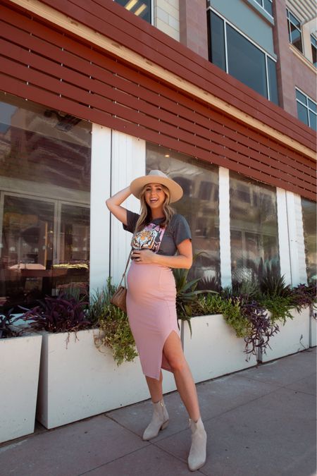 I am all about finding affordable clothes while pregnant. Skirt and shirt are from Amazon. Sized up in both for the bump! Shoes and hat are a NSale find and great investment, booties run TTS. 

Amazon 
NSale
Maternity 
Graphic Tee
Bump Friendly



#LTKsalealert #LTKFind #LTKstyletip