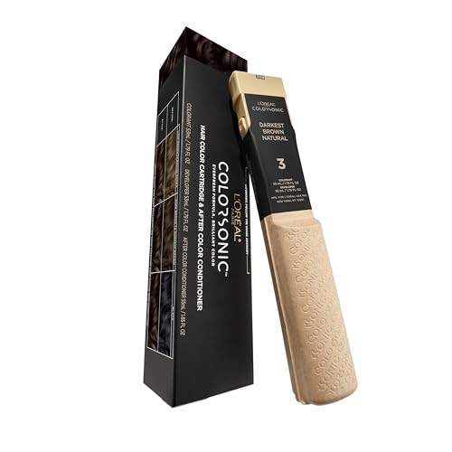 L'Oreal Paris Colorsonic Permanent Hair Dye Cartridge, Hair Color for Root Touch Up, Gray Coverage or All Over Color in just 5 Minutes, 3 Darkest Natural Brown (Coloring Device Sold Separately) | Amazon (US)