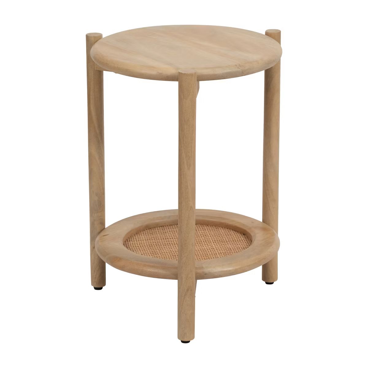 Sagebrook Home 20" Mango Wood and Rattan Round Natural Side Table Brown | Target