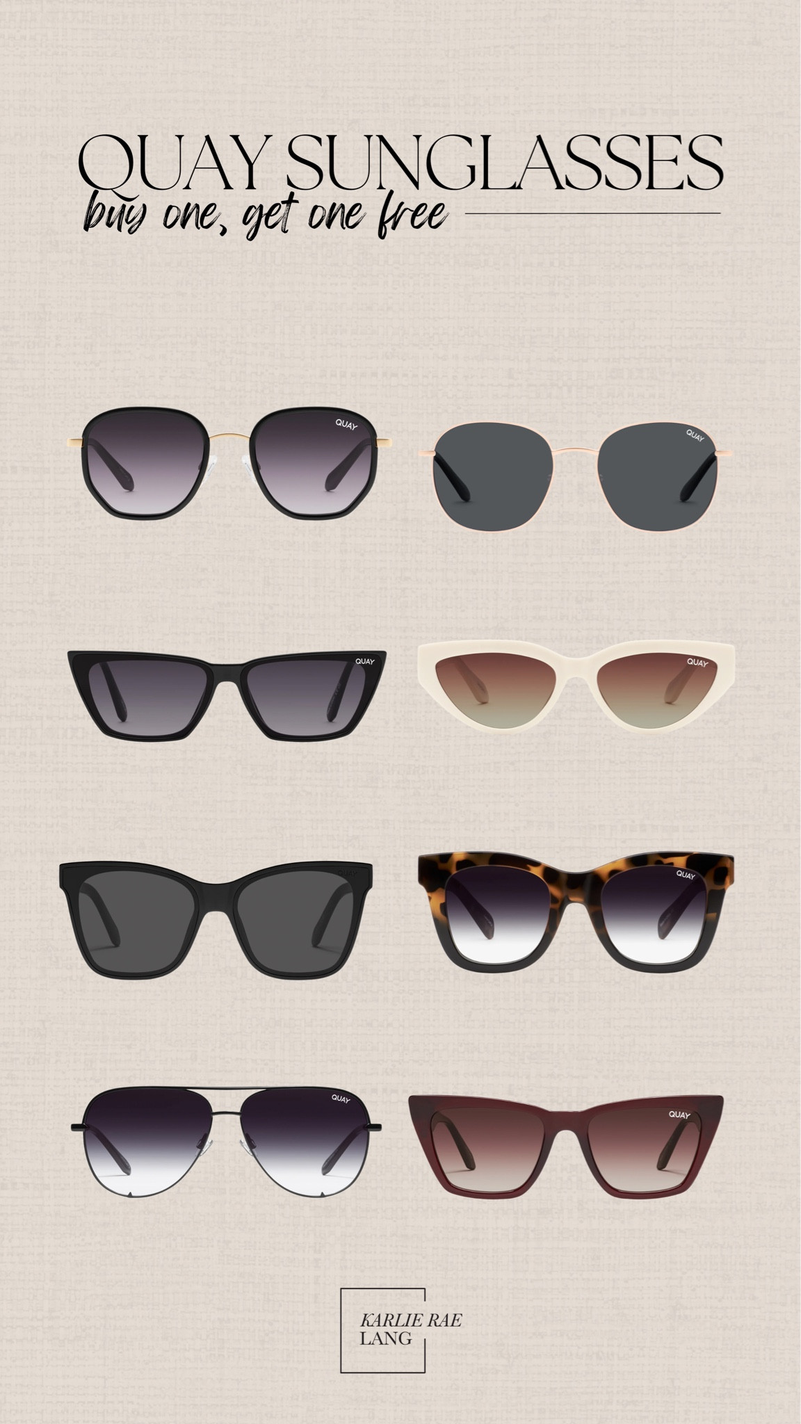 Quay sunnies are BOGO free right now!! I looove their sunglasses and always love shopping this sale!

Sunglasses, quay, 90s sunglasses 

#LTKunder50 #LTKunder100 #LTKFind