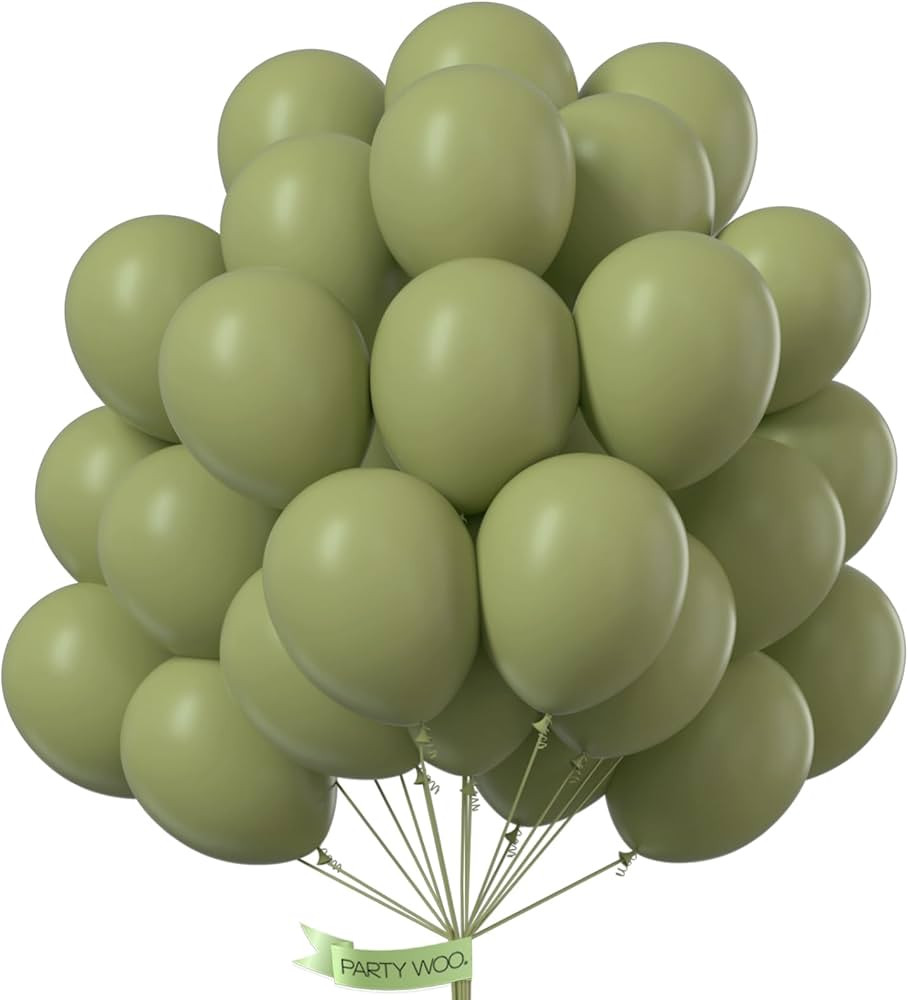 PartyWoo Sage Green Balloons 100 pcs 12 Inch Olive Green for Sage Green Party Olive Balloons Birt... | Amazon (US)