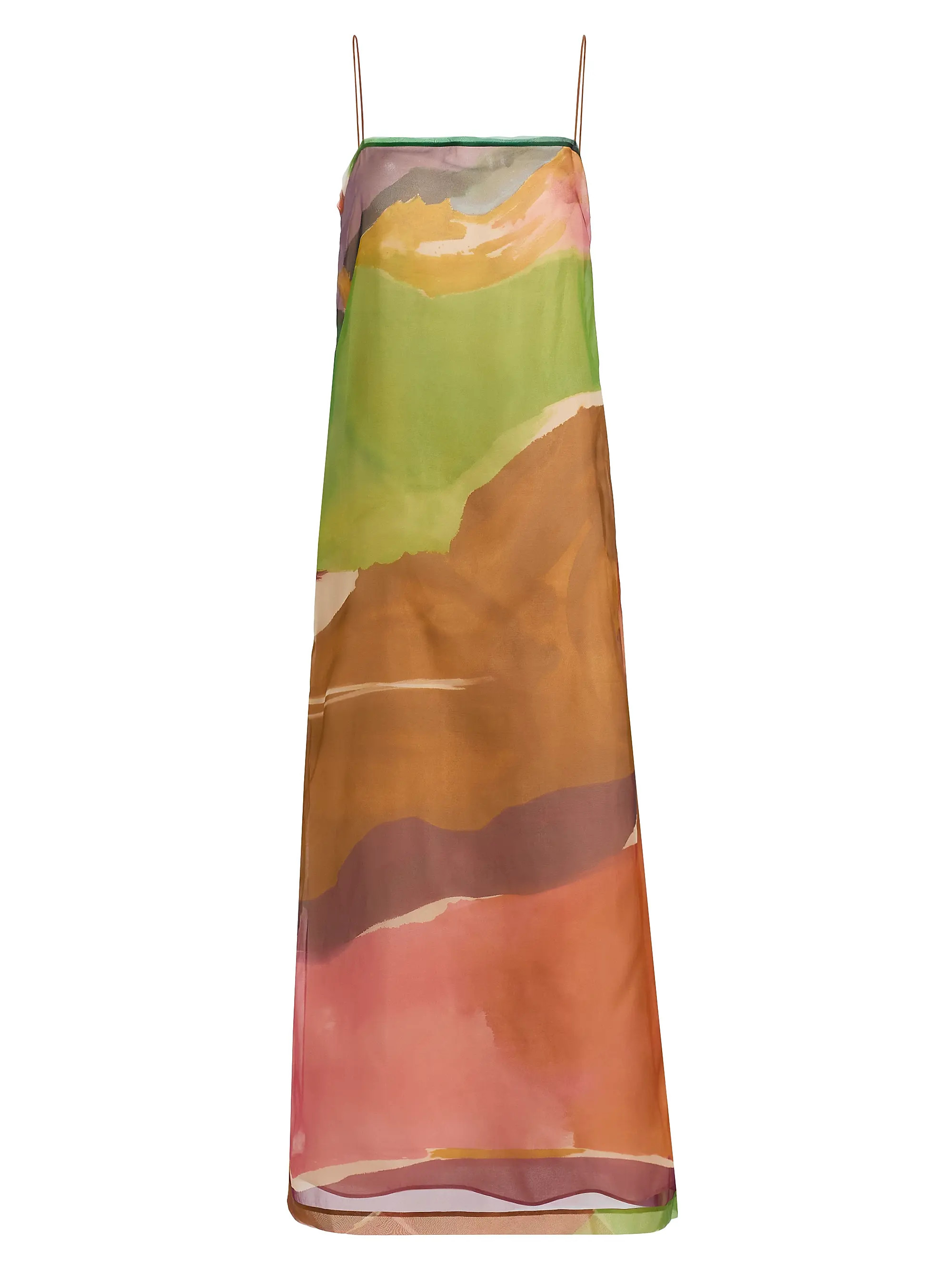 Landscape Printed Organza Silk Midi-Dress | Saks Fifth Avenue
