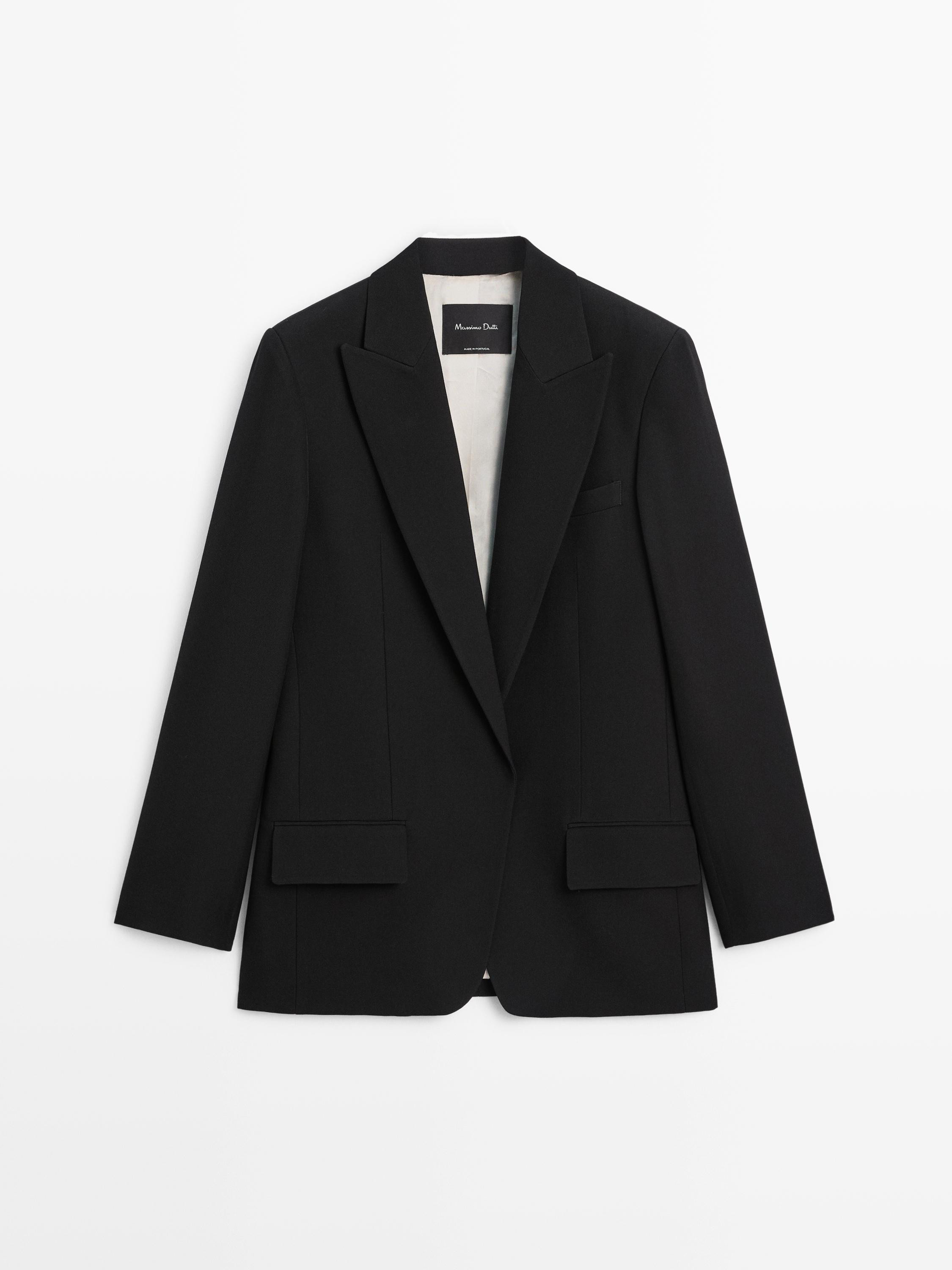 Anzugblazer aus Crêpe-Gewebe | Massimo Dutti DE
