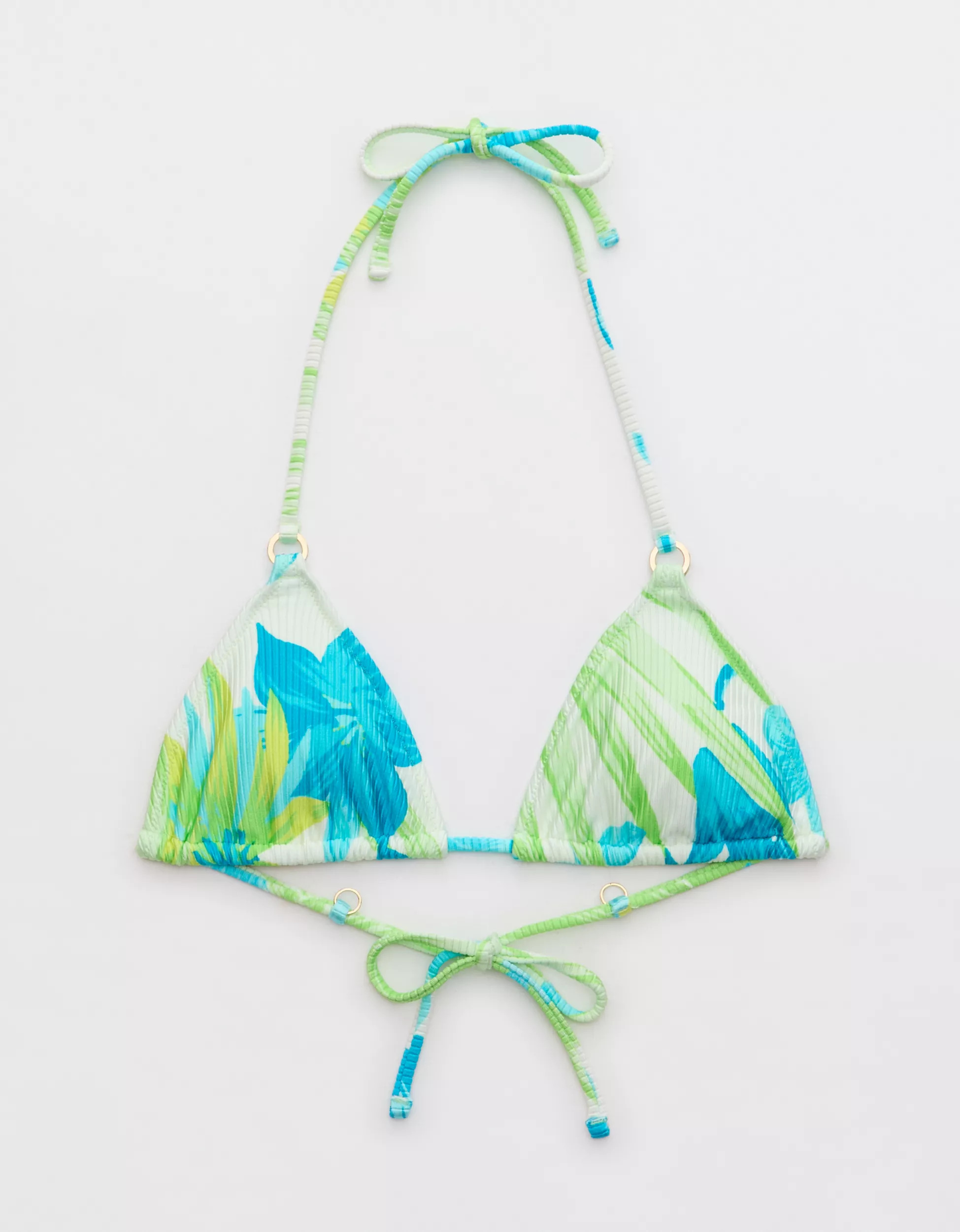 Aerie Shine Rib String Triangle Bikini Top | Aerie