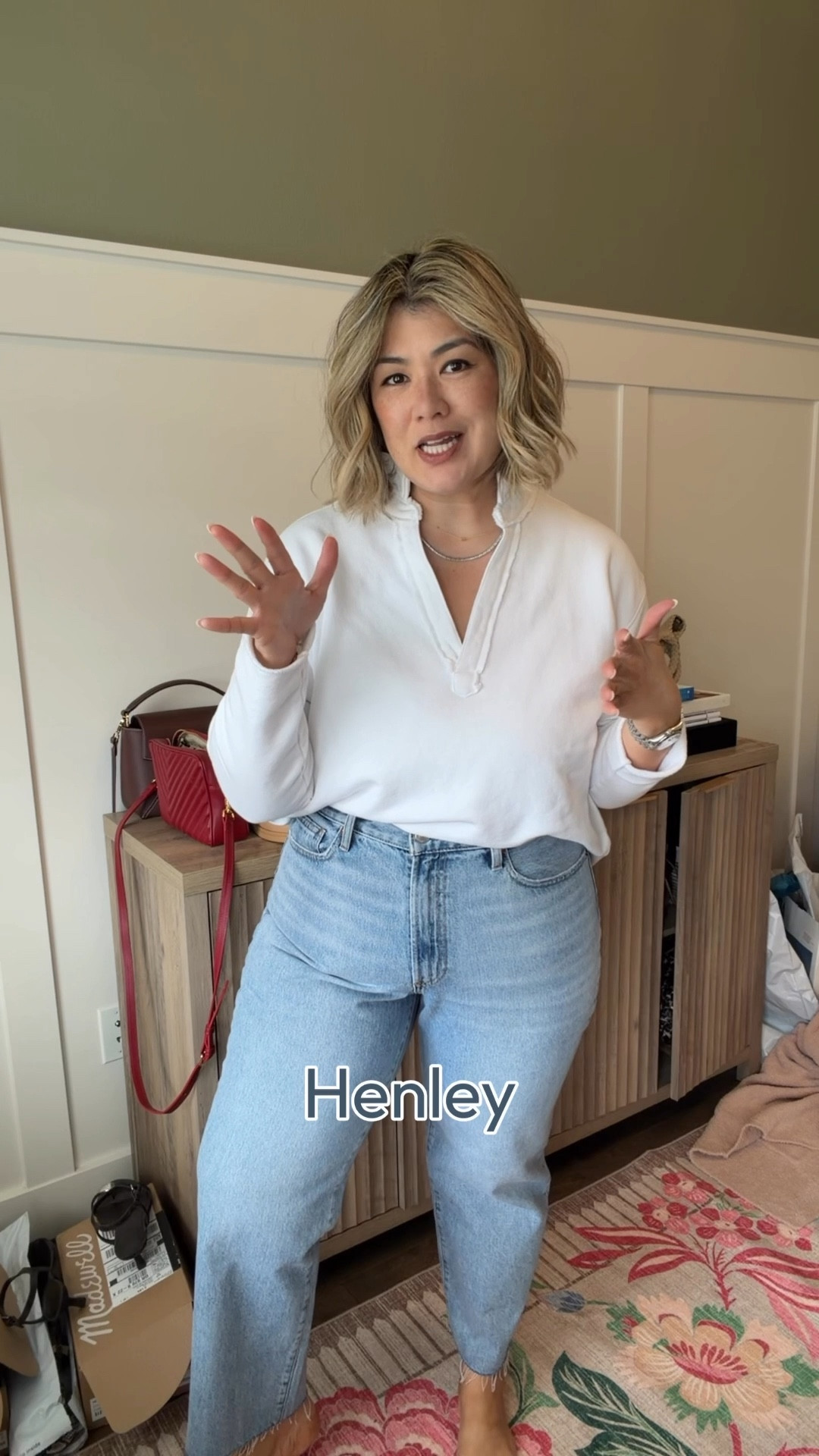 Confirming that I absolutely love these @Quince jeans after wearing them for several hours over the weekend. As a recap, I shared that I purchased these in a size 33, which is a size up from my normal. I always size up one in rigid denim. After several hours of wear, they did not completely bag out, instead they just felt like a lived in pair of jeans. These are officially going on my top recommended pair of jeans.

I paired it with my @Frank & Eileen sweatshirts. The Patrick pop over Henley is one of those tops wear in theory because it’s a sweatshirt it reads casual, but when styled with jeans it somehow feels elevated because of the collar. White with denim always looks so crisp so clean just perfection. I’m wearing this top in a size large.

#LTKdayinmylife #LTKootd #LTKMidsize