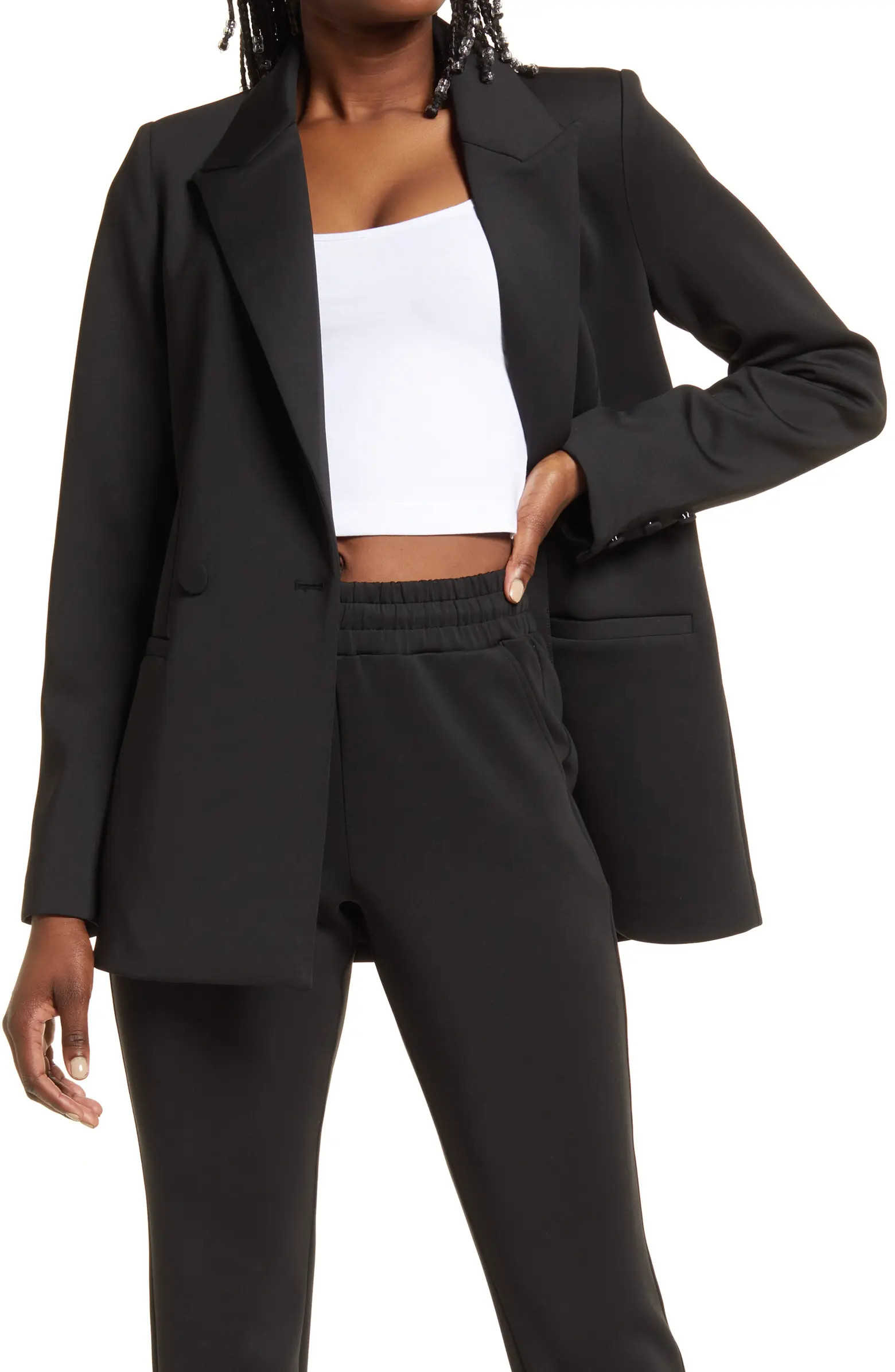 Good American Shiny Scuba Knit Blazer | Nordstromrack | Nordstrom Rack