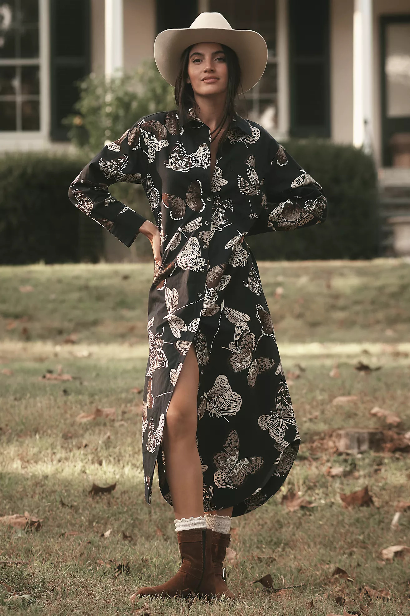 The Soren Long-Sleeve Shirt Dress by Maeve | Anthropologie (US)