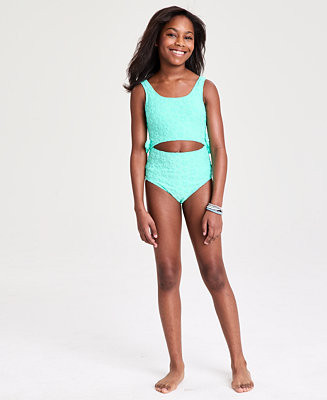 Girls' 7-16 Star-Print Cut-Out One-Piece Swimsuit | Macy's