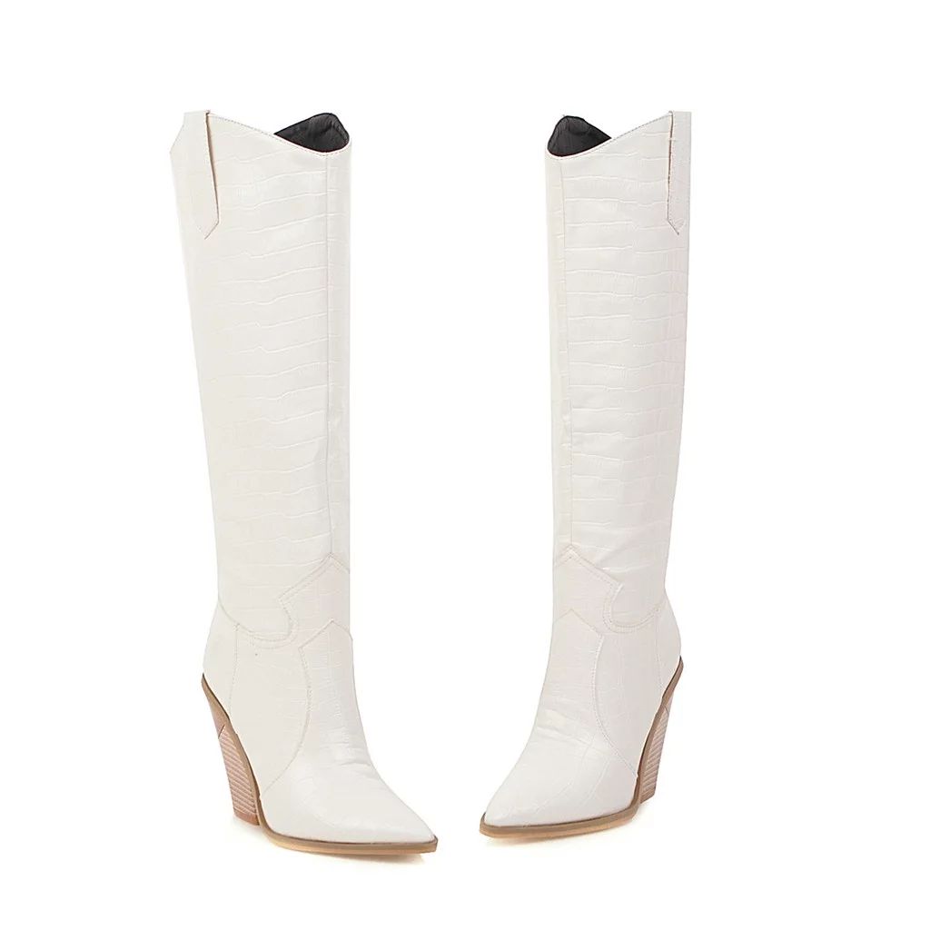 PEONAVET Women's Boots for Women Knee High Cowboy Boots Fashion Pull on Tall Western Boot - Summe... | Walmart (US)