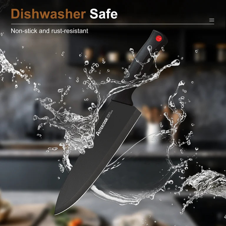 Astercook Kitchen Knife Set, 14 Pcs Knives Block Set with Built-in Sharpener, Healthy Anti-Rust C... | Walmart (US)