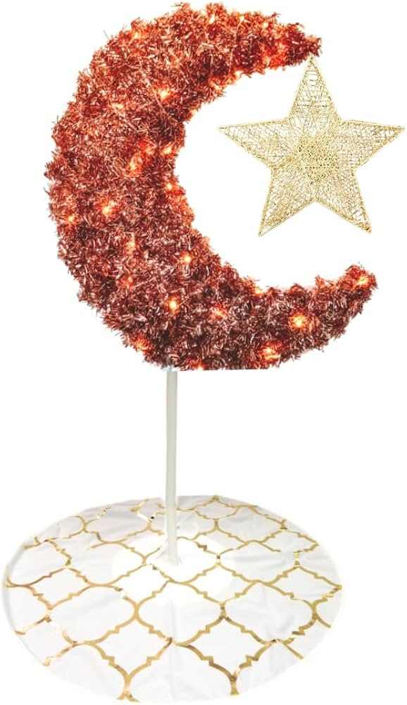 Peacock Supplies Eid Moon Tree Bundle - Rose Gold with Star & Skirt | 5 ft Crescent Shaped Moon, ... | Amazon (UK)