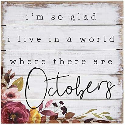 Simply Said, INC Perfect Pallets Petites - Glad to Live in October, 6x6 in Rustic Wood Sign PET19... | Amazon (US)