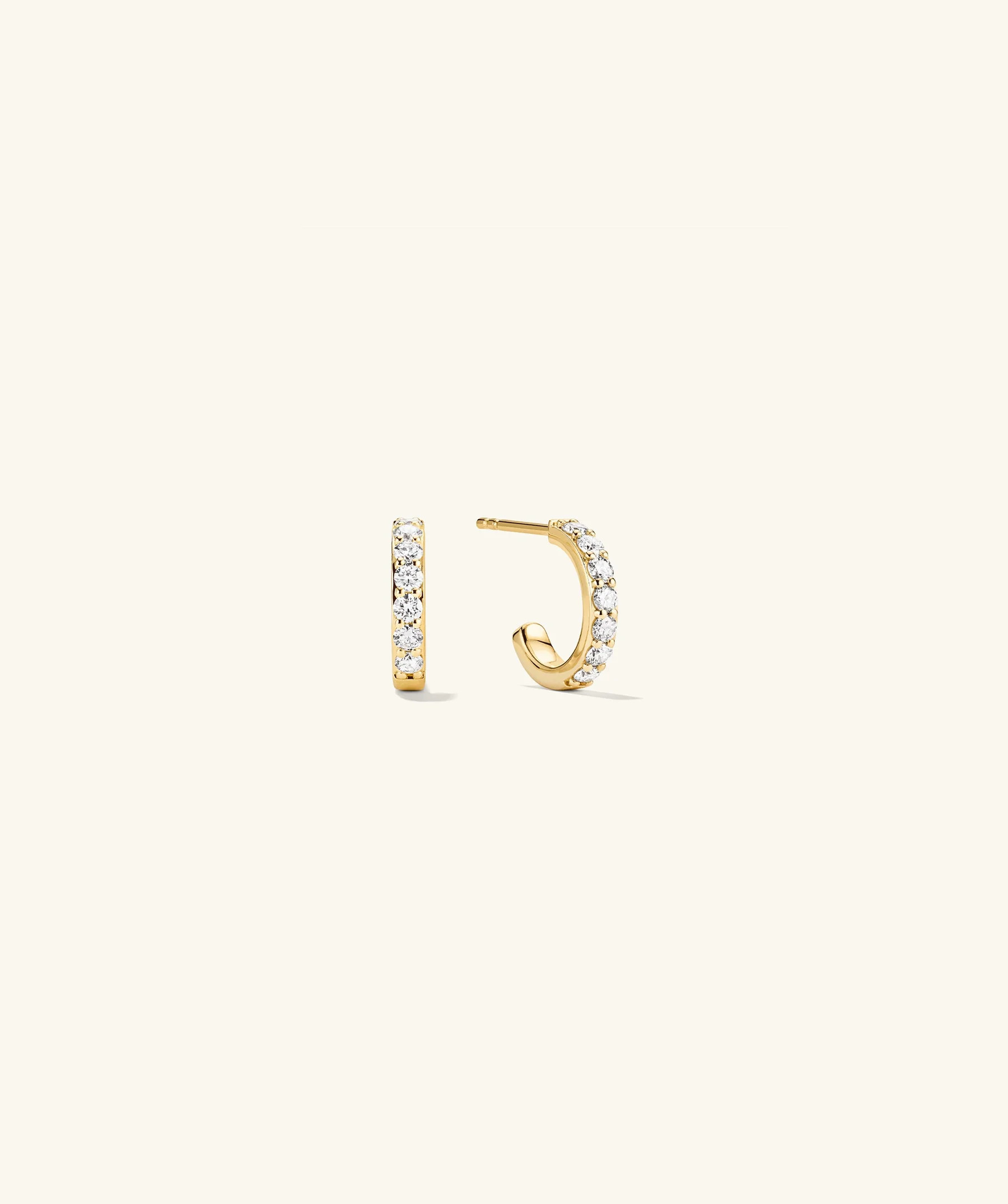 Lab Grown Diamond Prong Hoops | Mejuri Fine Crew