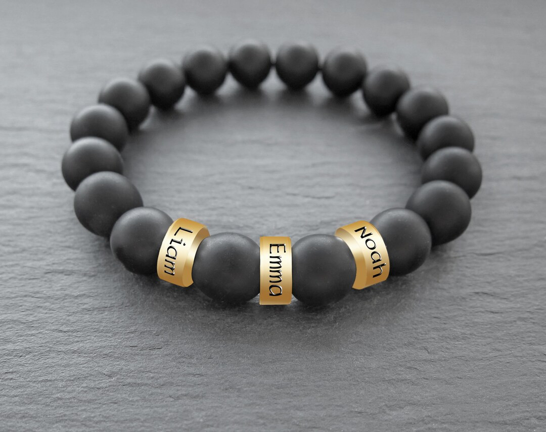 Mens Name Bracelet With Kids Names Fathers Day Bracelet Dad Bracelet With Kids Names - Etsy | Etsy (US)