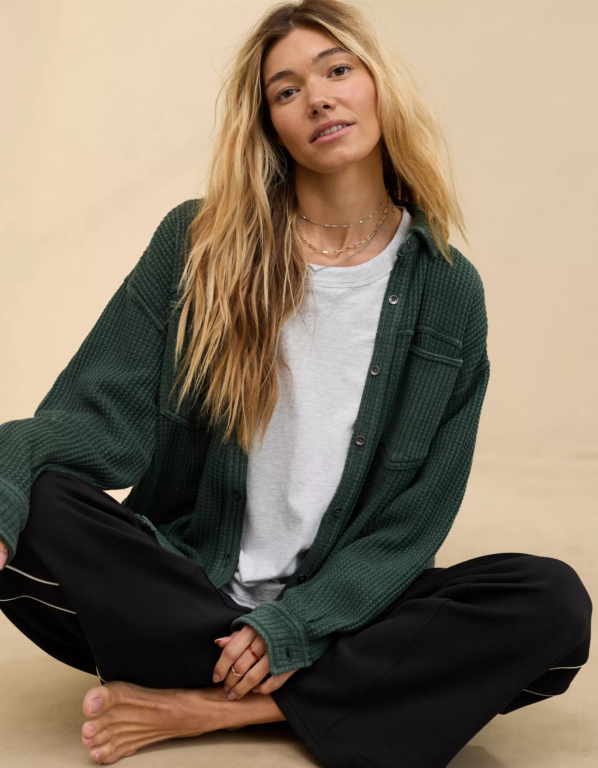 Aerie Anytime Fave Waffle Shirt | Aerie