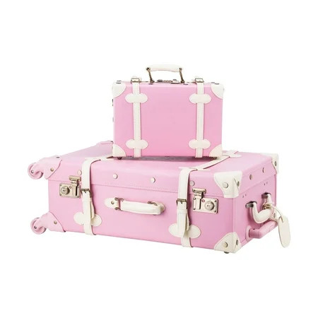 Preenex Premium PU Vintage Style Suitcase Set Luggage Bag w/ TSA Locks Wheels | Walmart (US)