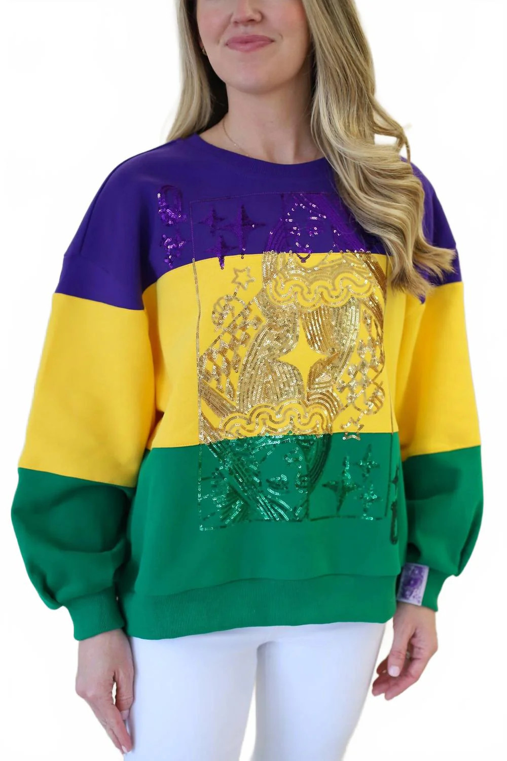 Queen Card Sweatshirt In Purple/yellow/green | Shop Simon