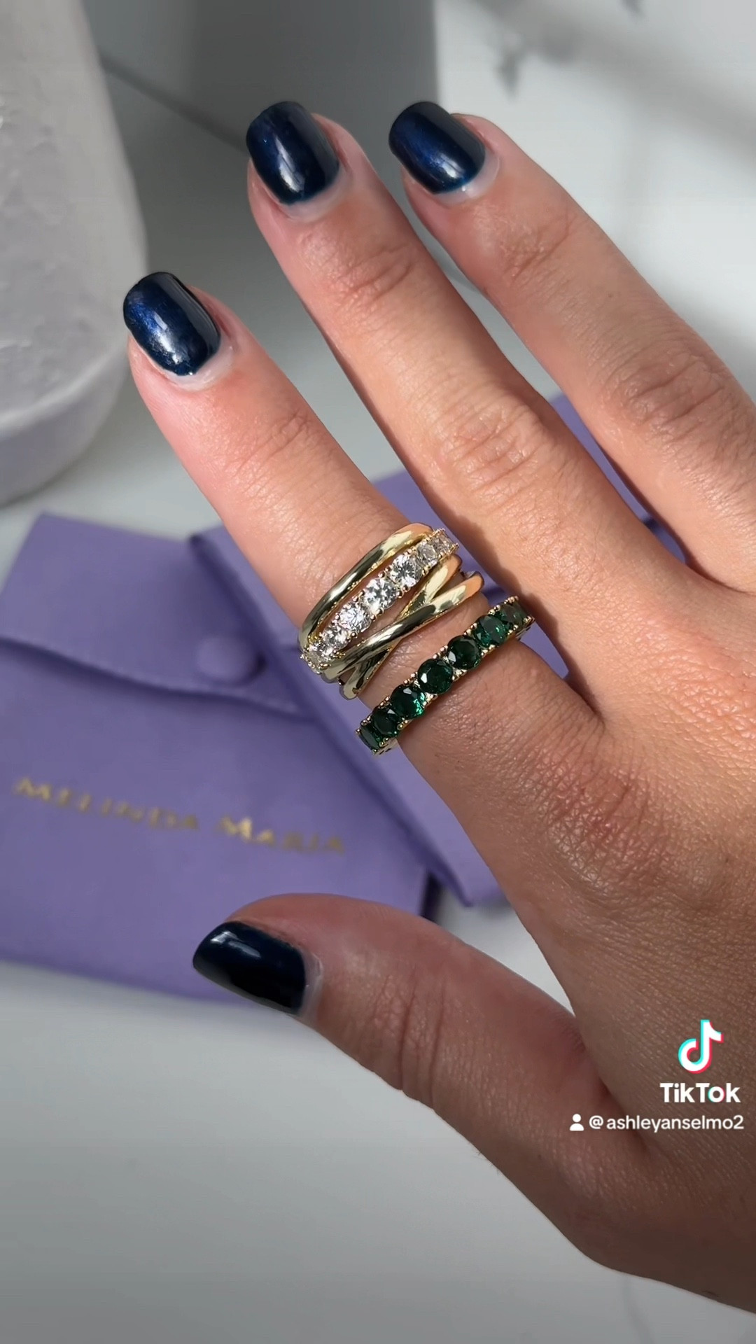 You guys already know Melinda Maria is my favorite jewelry brand and these rings are the newest edition to my collection! I love the white diamond and gold ring stack, that gives a stack effect with one single ring! And don't get me started on the green emeralds ring 😍

#melindamaria #melindamariajewelry #rings #jewelry #ringstack

#LTKFindsUnder50 #LTKStyleTip #LTKVideo