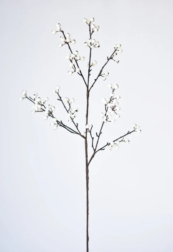 33 White Faux Berry Stem Fall Berries Cream - Etsy | Etsy (US)