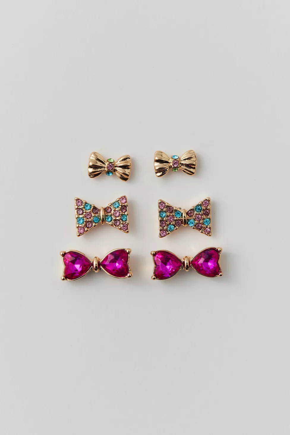 Betsey Johnson Bow Stud Earring Set | Urban Outfitters (US and RoW)