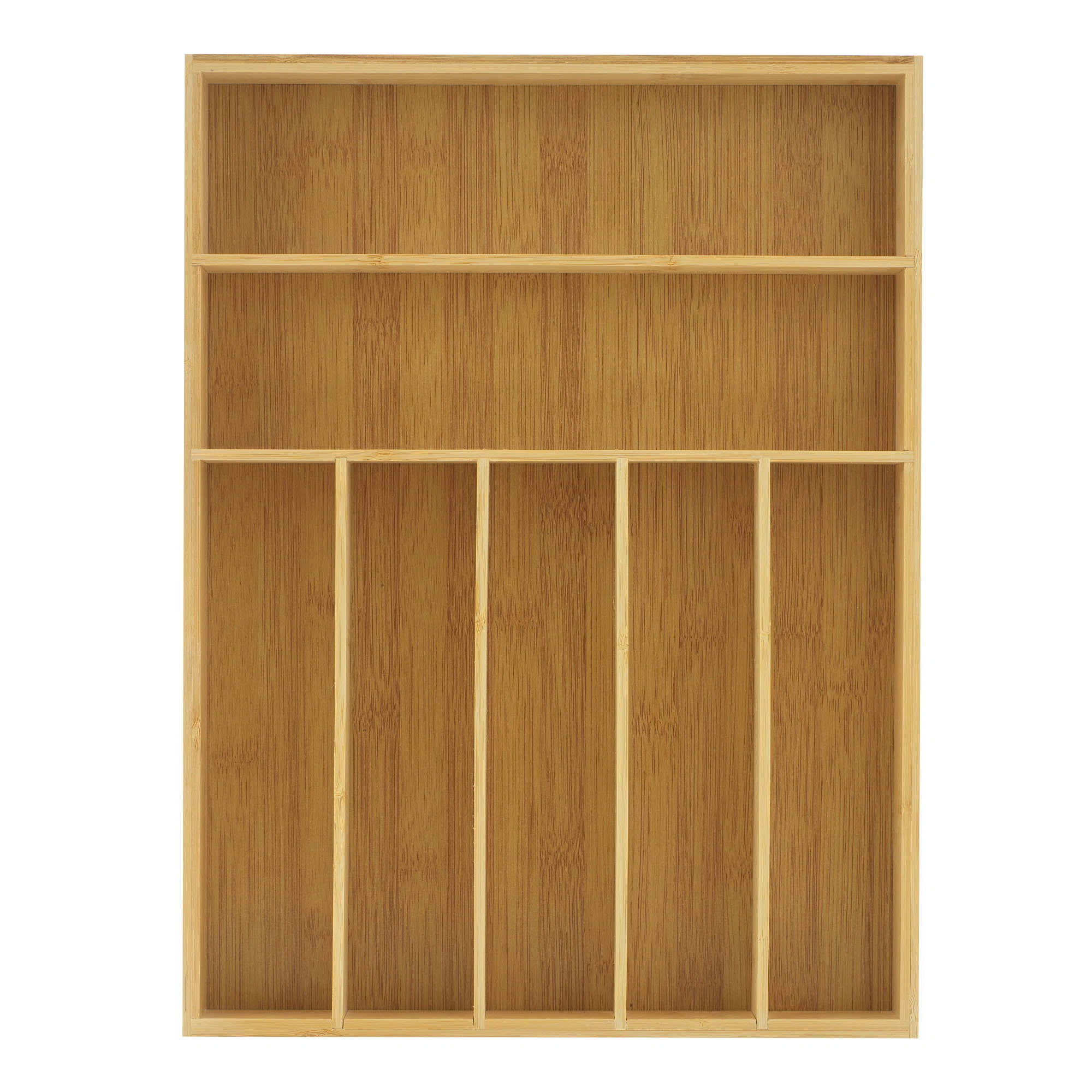 Bamboo Drawer Organizer, 7-Compartment Silverware Organizer, Cutlery And Utensil Organizer, Drawe... | Wayfair North America