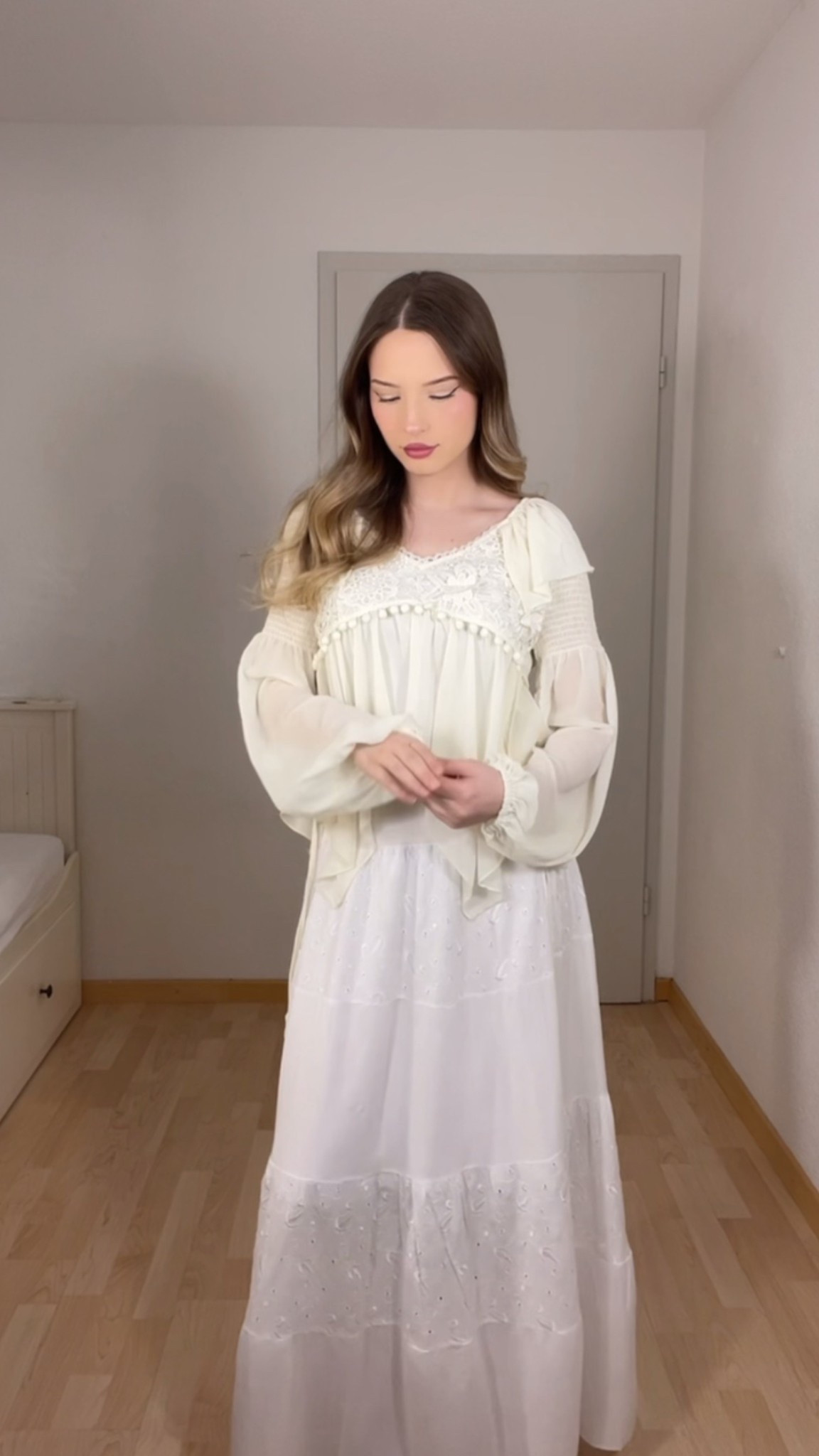 Soft butter yellow for spring? Yes please! This flowy embroidered blouse with delicate pom-pom details and romantic billowy sleeves gives such a dreamy, ethereal feel. I paired it with a white eyelet maxi skirt to keep the look light, soft, and perfect for the season. This outfit feels like a gentle breeze on a sunny spring day—fresh, elegant, and ultra-feminine.

#LTKspring #butteryellow #springoutfit #feminineaesthetic #romanticstyle #bohoinspo #etherealvibes #softfashion #breezyspringlook #bohochic #springfashion2025 #whiteaesthetic #softlayers #LTKstyle #cottagecorestyle #vintagevibes #pasteltones #modestfashion #elegantoutfit #softgirlaesthetic #lightlayers #buttercreamvibes