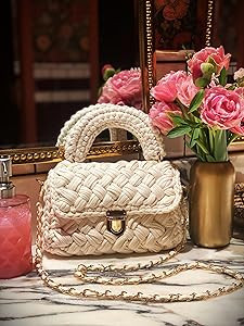 Trendy Summer Woven Crossbody Bag for Women- Handmade to wear as Clutch, Top Handle, or Shoulder ... | Amazon (US)