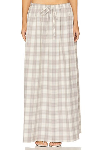 Sweet Escape Maxi Skirt in Smoke Plaid | Revolve Clothing (Global)