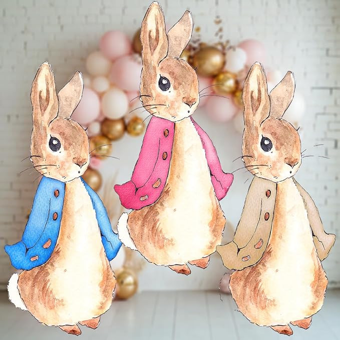 Peter Rabbit Cutout Prop, Baby Shower Backdrop, Easter Decor, Birthday Decoration (Blue) | Amazon (US)