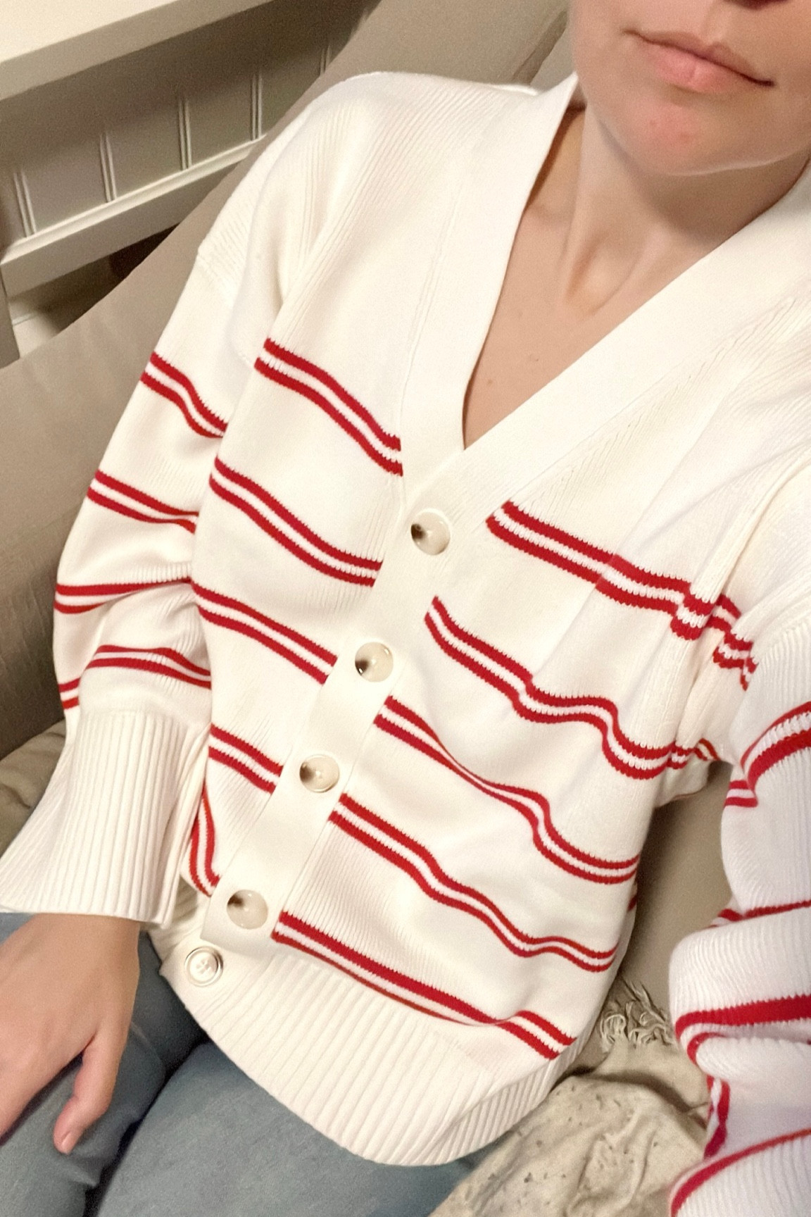 Lake pajamas new collection of sweaters. Fall sweaters. Red stripe cardigan. Fall outfit. 
*wearing a size small
.
.
.
… 

#LTKstyletip #LTKSeasonal #LTKworkwear