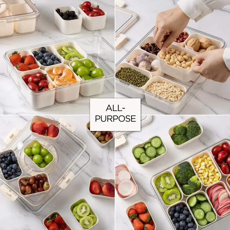 COOK WITH COLOR Snackle Box for Kids Lunch Box and Snack Container, Cream | Walmart (US)