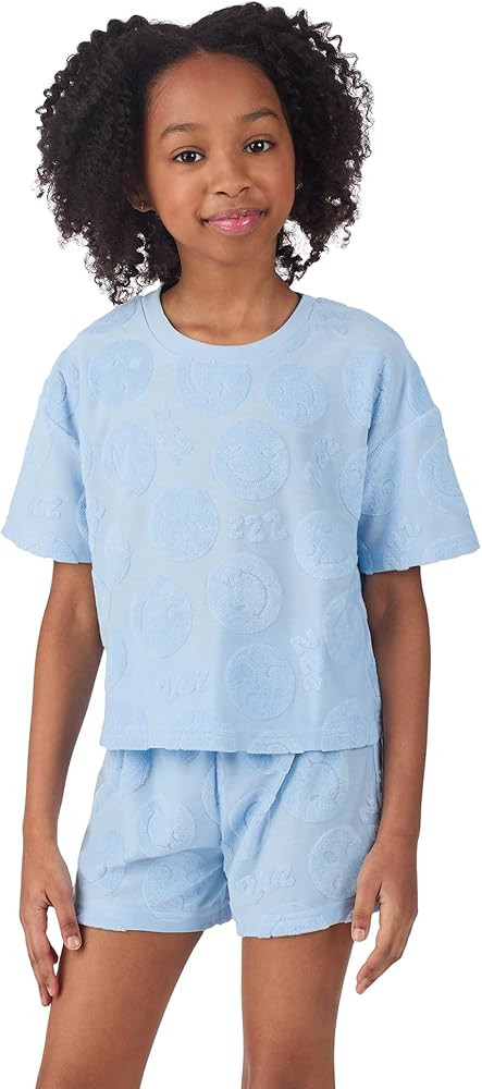 Saint Eve Kids Girls 2 Piece Terry Outfit Set Soft T Shirt and Shorts Matching Lounge Set Summer ... | Amazon (US)