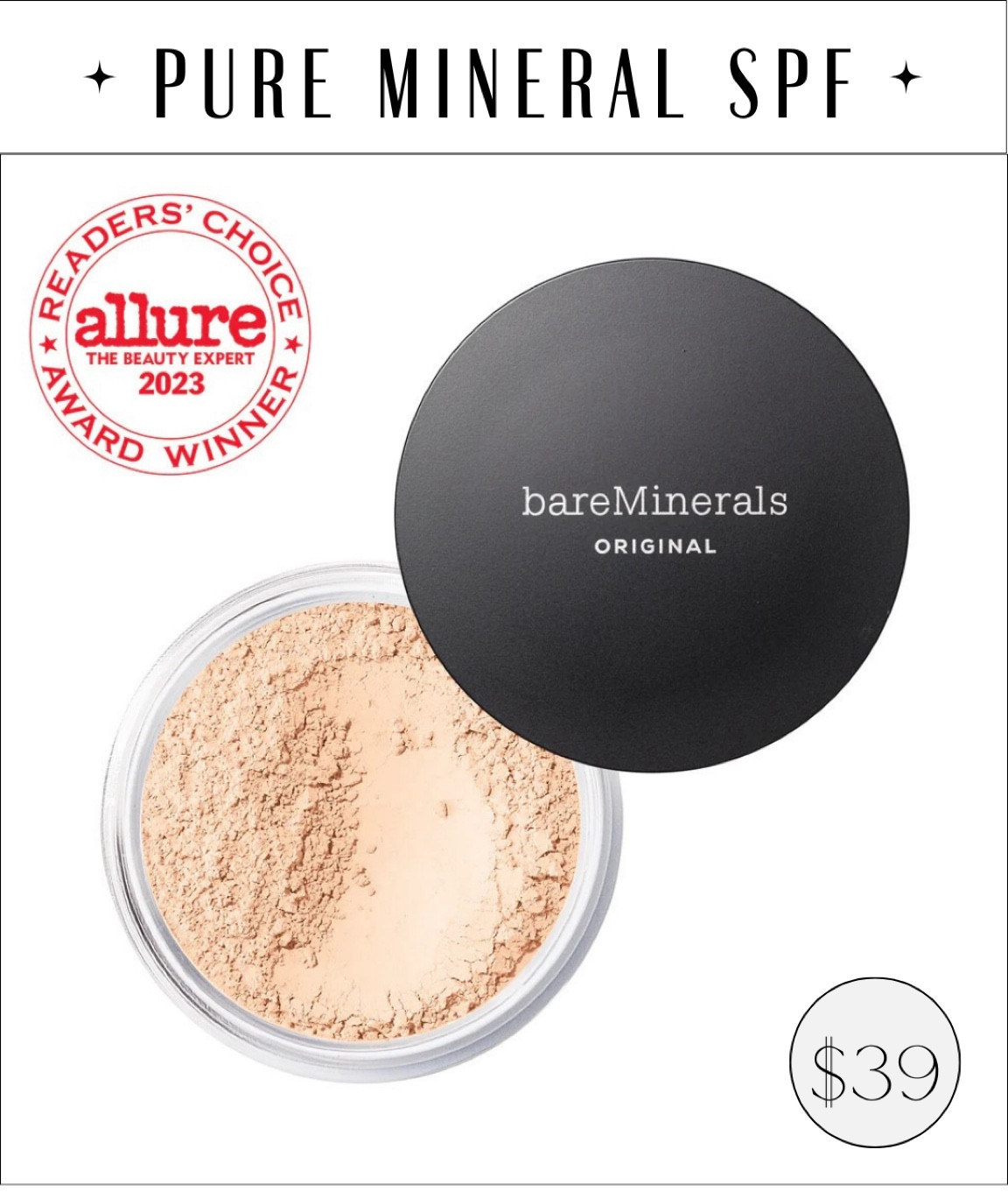 Talc-free mineral foundation that helps get clearer skin over time #bareminerals 🤎

#LTKBeauty #LTKFindsUnder50