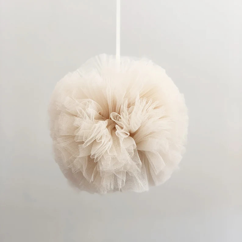 Tulle Pom Poms, Medium. Pom Poms for Nursery Decor. Wedding Decor. Baby Shower Pom Poms. Party Po... | Etsy (US)