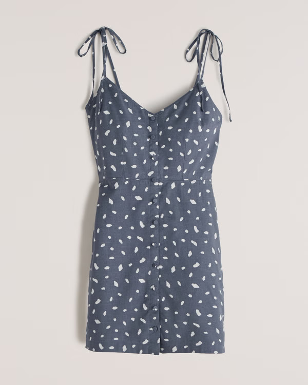 Tie-Strap Mini Dress | Abercrombie & Fitch (US)