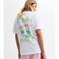 Women's White Matcha Please Oversized Printed T-Shirt New Look | New Look (UK)