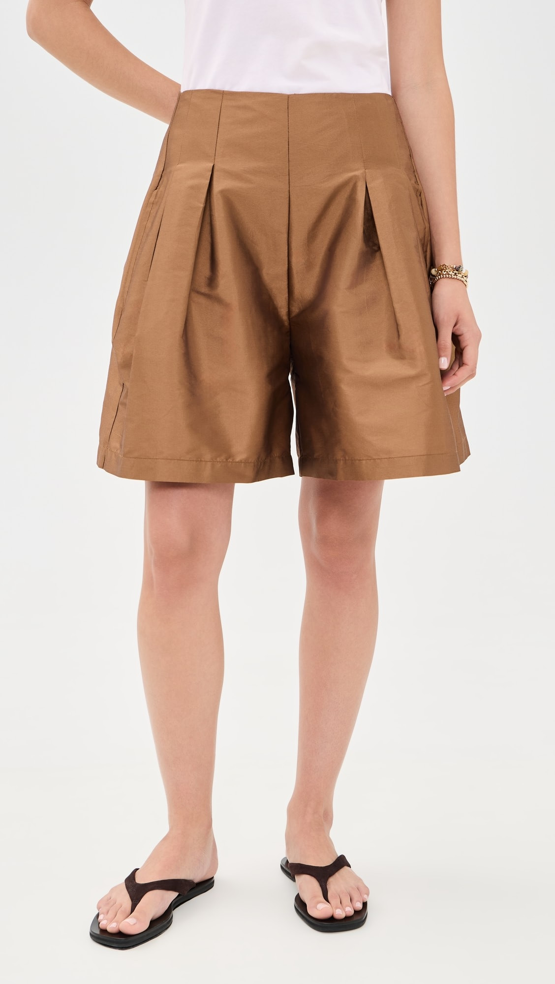 Techno Taffeta Long Shorts | Shopbop