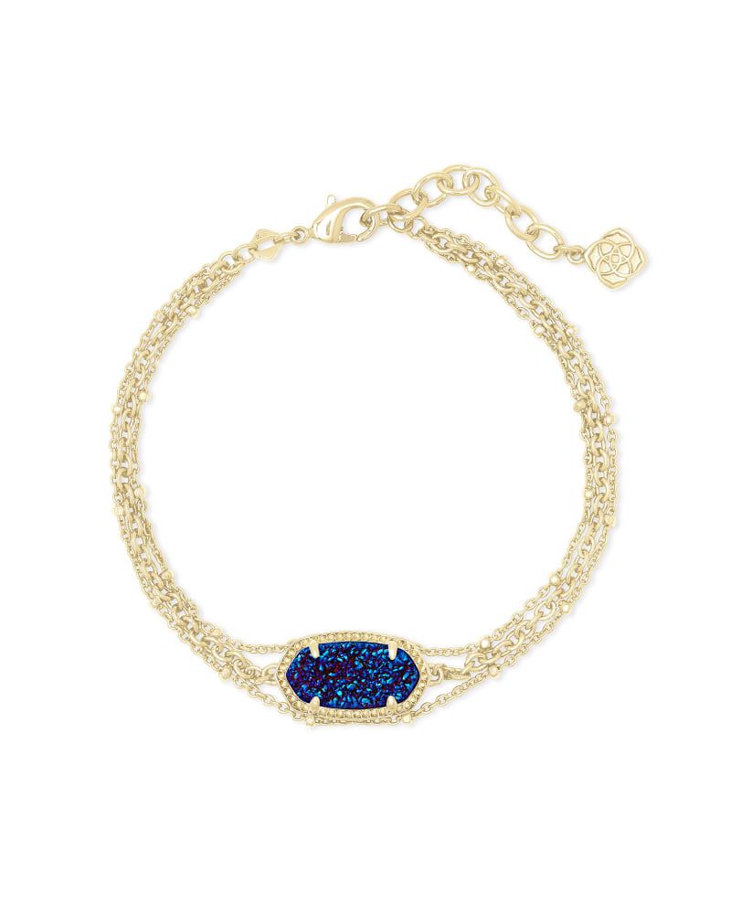 Elaina Gold Multi Strand Bracelet in Indigo Blue Drusy | Kendra Scott