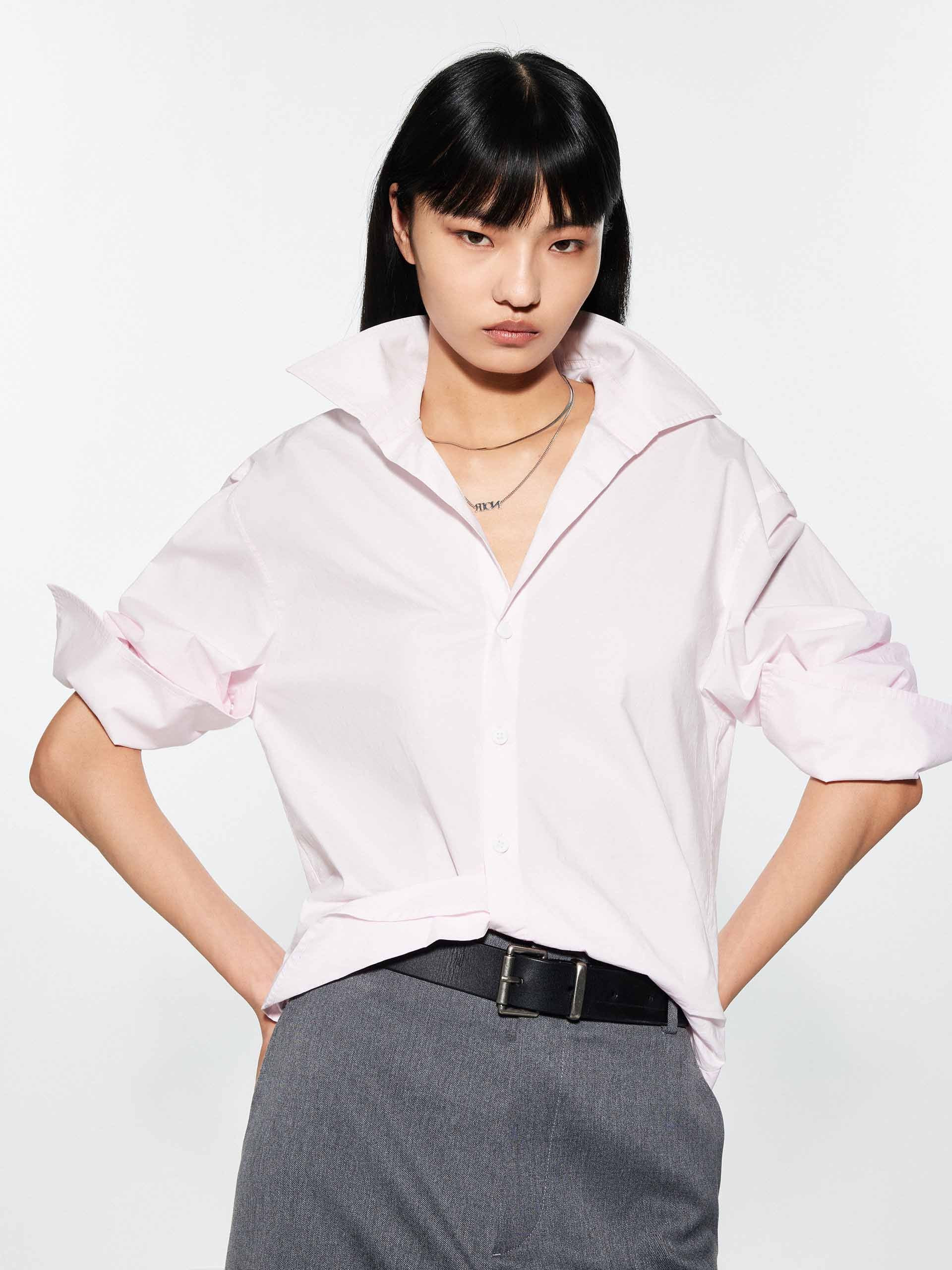 MO&Co. Women's Pure Color Cotton Shirt | MO&Co.