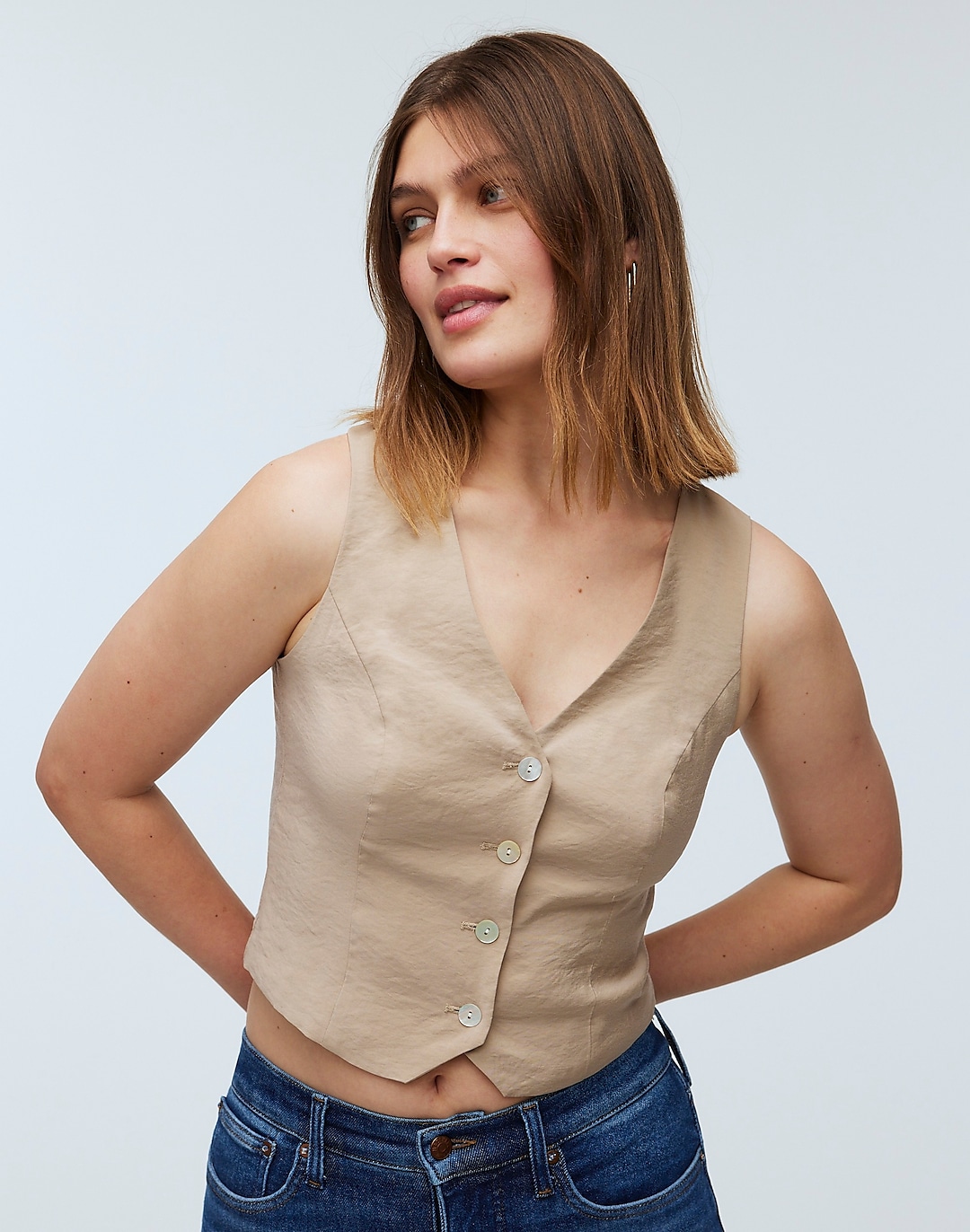 Katrina Crop Vest Top in Softdrape | Madewell