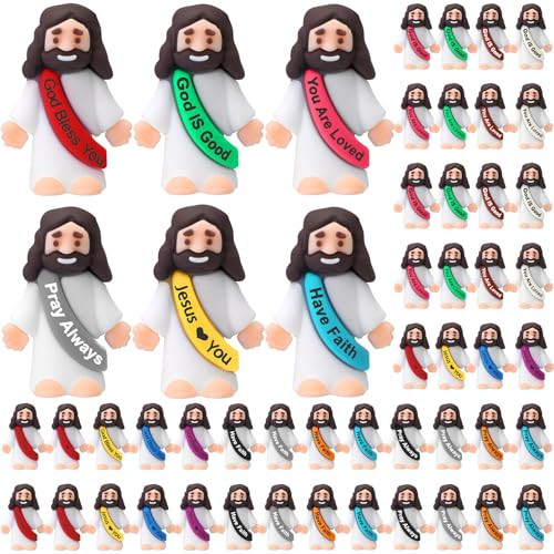 Bememo 50 Pcs Little Jesus Figures Original Design Mini Jesus Figures Toys to Hide and Seek Sunday School Baptism Share Gifts Stuffers Religious Party Favors | Amazon (US)