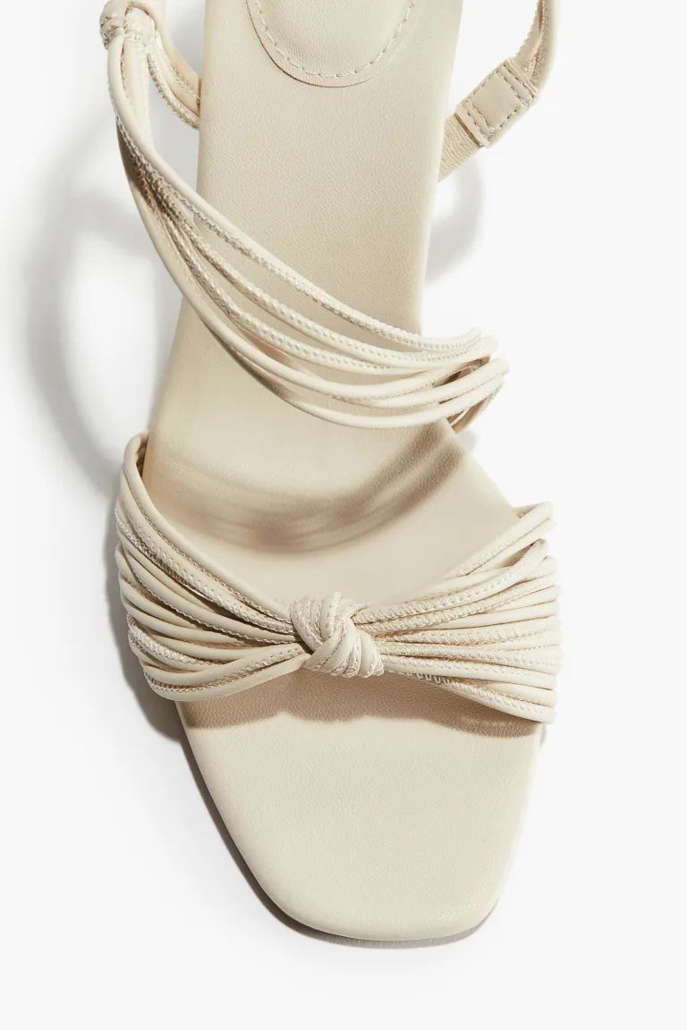 Heeled Strappy Sandals - High heel - Light beige - Ladies | H&M US | H&M (US + CA)