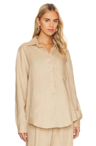 AEXAE Linen Woven Shirt in Beige from Revolve.com | Revolve Clothing (Global)