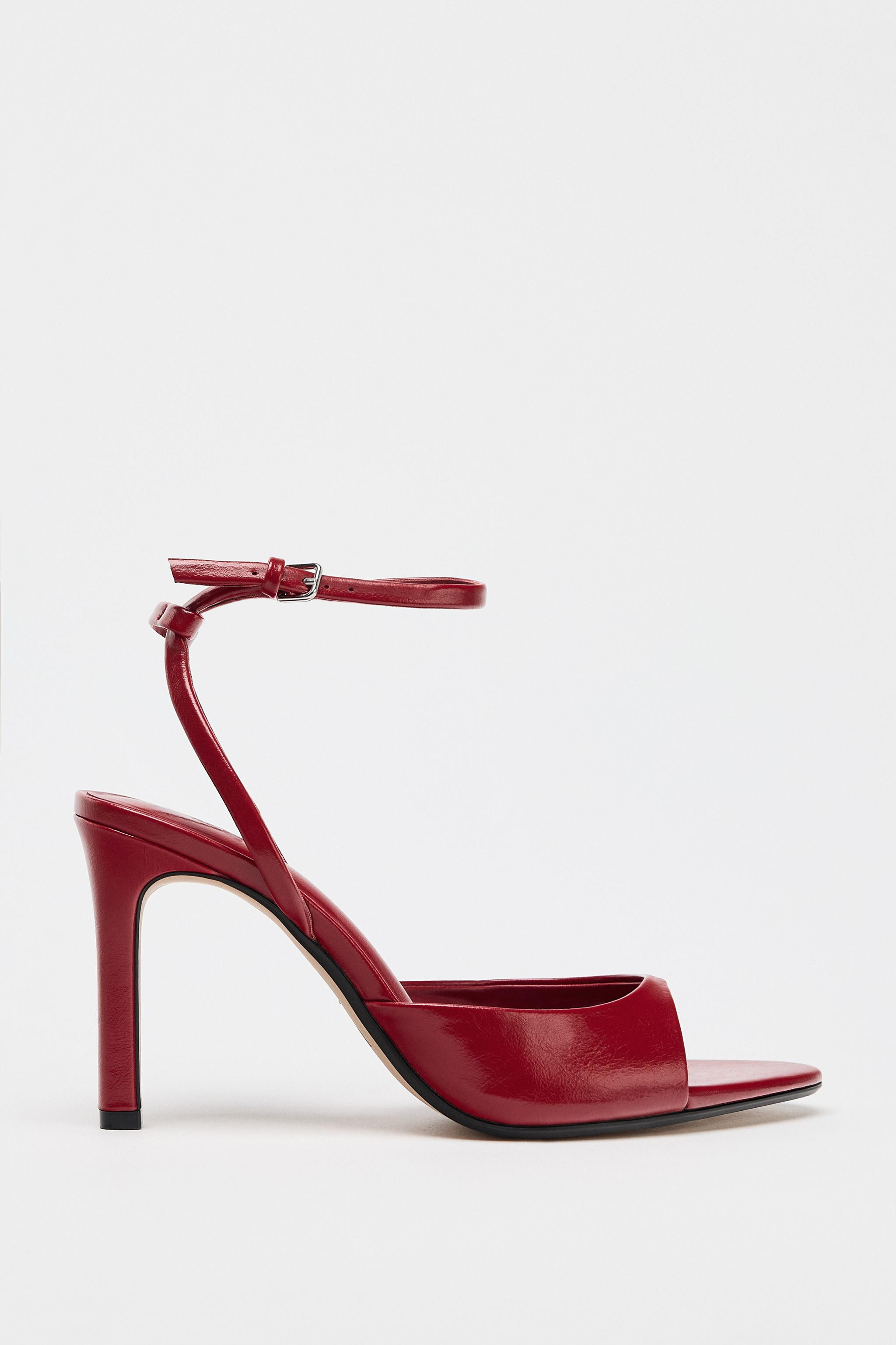 CRACKLED EFFECT HEELED SANDALS | Zara US