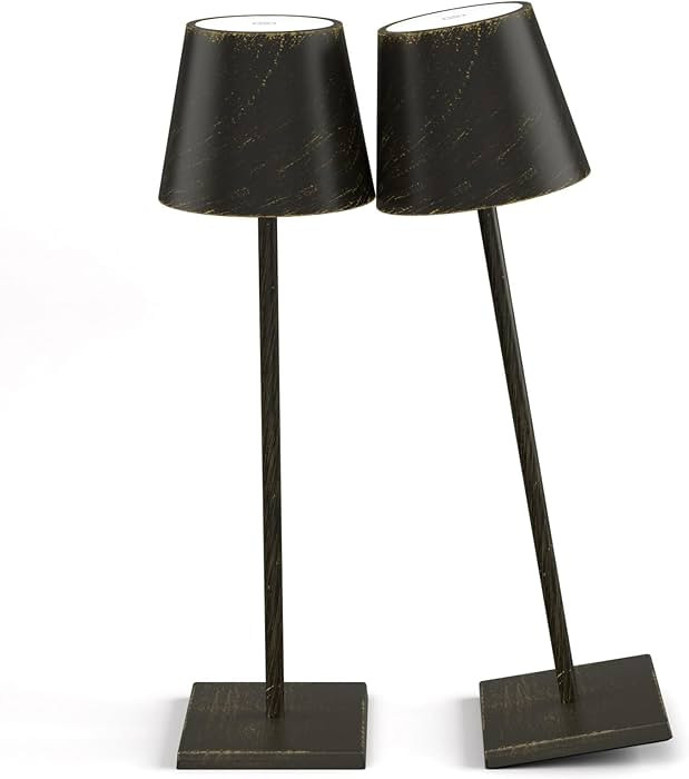 2-Pack Rechargeable Table Lamps LED Cordless Table Lamp 3W 5500mAh Battery Operated Table Light S... | Amazon (US)